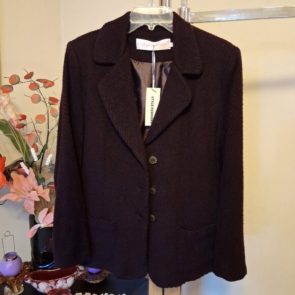 NWT Comfy Lined Purple Blazer Jacket Spring Fall Winter Jackets Tag Size M - Picture 10 of 13